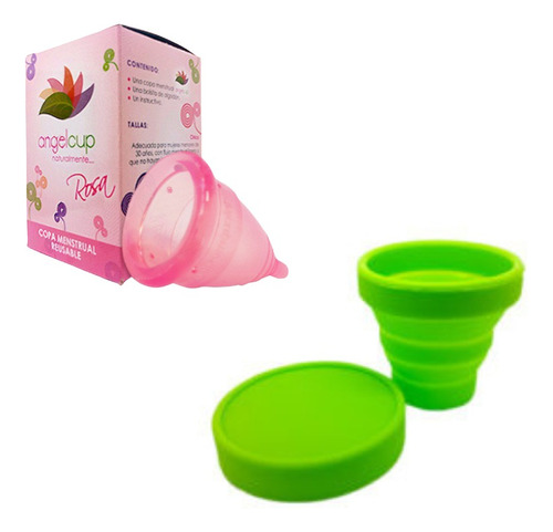 Copa Menstrual Ángel Cup Rosa  + Vaso Esterilizador 