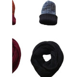 Conjunt Gorro Doble Faz Hilo +cuellero Bufanda Anti Frío 2ar