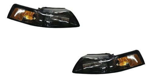 Ford Mustang 1999 2004 Faros Fondo Negro 2000 2001 2002 2003