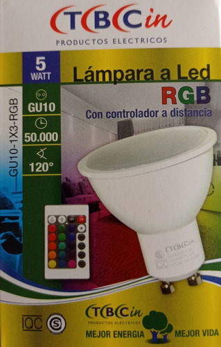 Lampara Led Rgb Gu10 Tbcin Fiesta Efectos Control Remoto