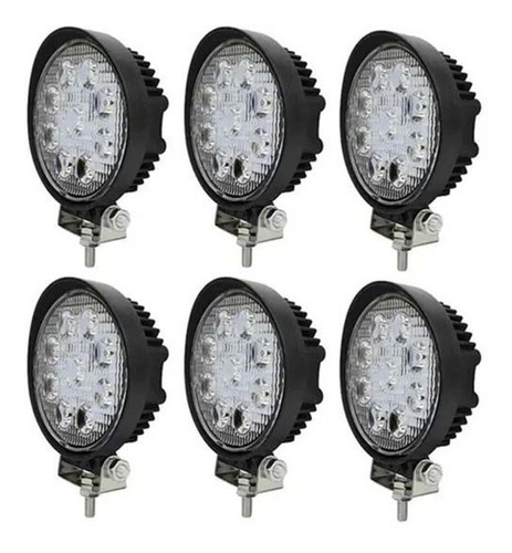 6 Faros Led Redondos 27w Auto Moto 4x4 Utv Cuatri