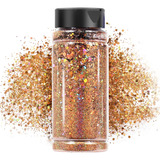 Holográfica Chunky Glitter, Rojo Oro Craft Glitter Pol...