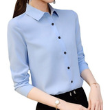 B Camisa De Solapa Para Mujer, Informal, Oficina Formal,