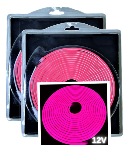 10mts Mangueira Neon Led Flex 6x12mm Corte 2,5cm 12v Rosa