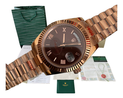 Reloj Rolex Day Date Automatico Oro Rosa Zafiro 40mm Marron