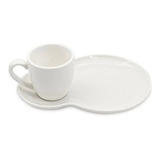 Set Macchiato Pocillo 75 Ml Bandejita +  Porcelana Premium