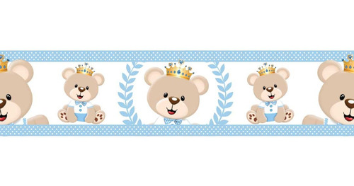 2 Faixa Decorativa Adesivo De Parede Urso Principe Urso Rei