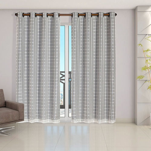 Cortina Xadrez Voal Voil C/ Blackout Pvc  2,80x2,30 Janela