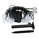 Cadena Solar Luces Globo Bolas De Cristal Impermeable Led