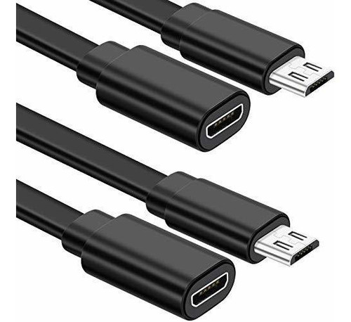 Paquete De 2 Cables De Extensión Micro Usb De 10 Pies ...