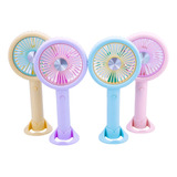 Mini Fan Ventilador 22cm De Mano Soporte Celular Viaje Casa