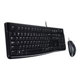 Teclado Y Mouse Logitech C/ Cable Usb Mk 120 Pc Notebook