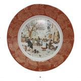 Plato Decorativo Antiguo Tsuji Raffaello Sorbi -oro 24k-mayo