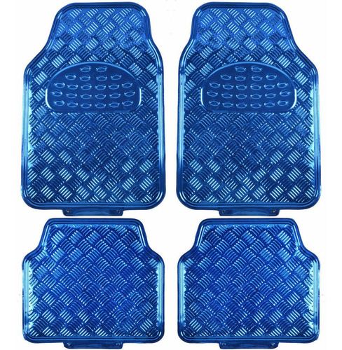 Cubre Alfombras Metalizadas 4 Piezas Rojo Azul Plata Premium