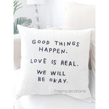 Almohadon Deco 40 X 40 Cm Tusor Crudo Frases