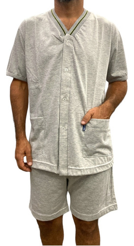 Pijama Hombre Cardigan Abotonado Algodón Verano Silor