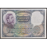 Nota 50 Pesetas 25/4/1931 Espanha Soberba / Flor Estampa