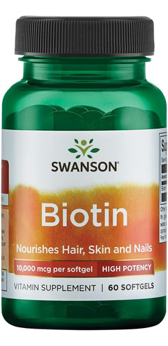 Swanson - Biotina 10000 Mcg 60 Softgels