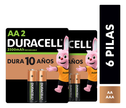 Pack Pilas Recargables Duracell Aaax4 + Aax2