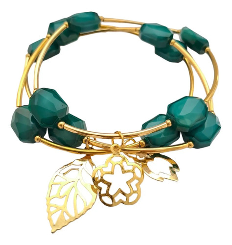 Pulseras Juego De Cristal Premium En Chapa De Oro