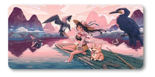 Mousepad Xxl 80x30cm Cod.474 Chica Anime Paisaje