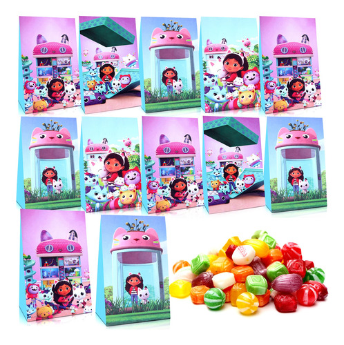 12 Bolsas De Dulces De Fiesta Infantil Cumpleaños Decoracion