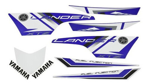 Kit Adesivo Faixa Yamaha Lander 2014 Azul | Lbm