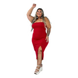 Vestido Plus Size Midi Tomara Que Caiafenda Lateral G Ao G4