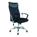 Silla Gerente Moderna Ejecutiva Malla Negra Cromada 3744