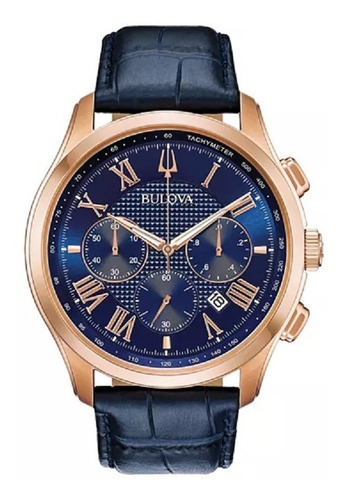 Relógio Bulova Masculino Classic 97b170 Azul Bronze Rose