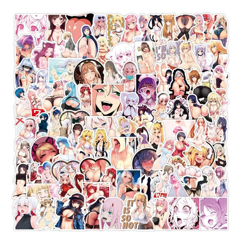 100 Stickers Anime Chicas Sexy - Ecchi - Hentai 
