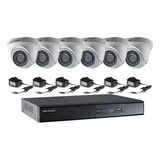 Kit Seguridad Hikvision Dvr 8 Canales + 6 Domos 1 Mpx