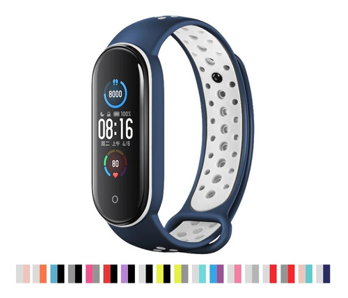 Pulseira Sport Furadinha Compatível Com Xiaomi Mi Band 5 E 6