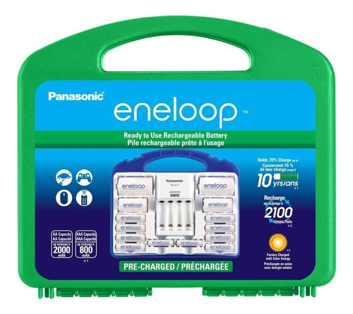 Panasonic ® Eneloop Cargador Pilas Recargable 8aa 2aaa 2c 2d