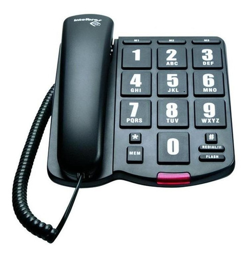 Telefone Intelbras Residencial Para Idososcom Fio Tok Preto