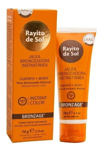 Rayito De Sol Jalea Bronceadora Instantánea Bronzage 70g X3