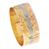 Anel Escrava Tricolor Ouro 18k 