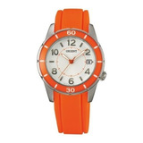 Reloj Orient Mujer Deportivo Naranja Sumergible Funf0004w
