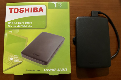 Disco Duro Externo Portatil Toshiba 1 Tb Usb 3.0 Color Negro