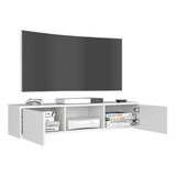 Mesa Para Tv Flotante Gleid, Blanca 26x125x29 Color Blanco