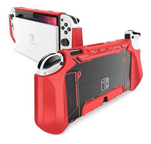 Funda Resistente Para Nintendo Switch Oled Tpu Grip Rojo