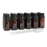 20pcs 10ml Frascos De Vidrio Ámbar Para Aceites Esenciales