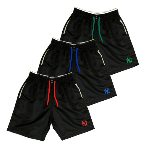 Combo 3 Shorts Masculino Bermudas Para Academia Treino Praia
