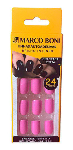 Unha Postiça Gel Autocolante 72 Unhas Rosa Marco Boni - 1901