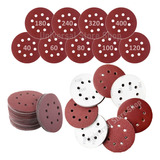 Set 100 Lijas Velcro Con 8 Orificios 125mm 5 Pulgadas / Uss