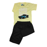 Kit Com Camisa E Bermuda Masculina Para Criança Infantil