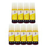 9 Tintas Yellow Para Epson 544 Compatible L1250 L3250 L1210