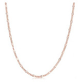 Kooljewelry 14k Cadena De Oro Rosa Figaro Enlace Collar (18 