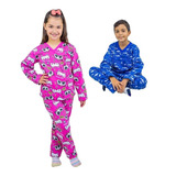 Pijama Conjunto Flanelado Moletom Em Algodão Infantil 1 Ao 3