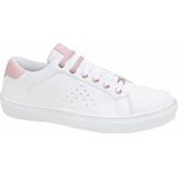 Tennis De Mujer Next & Co 1126 Blanco Rosa Casual Comodo